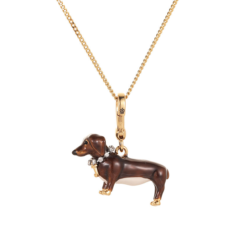 Enamel-Glazed Pendant - Dachshund