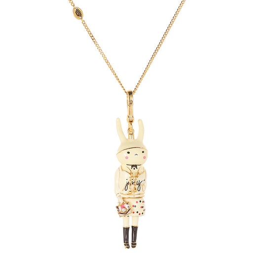 Enamel-Glazed Pendant - Fashionista Bunny
