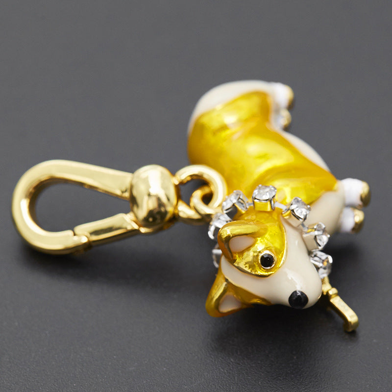 Enamel-Glazed Pendant - Welsh Corgi