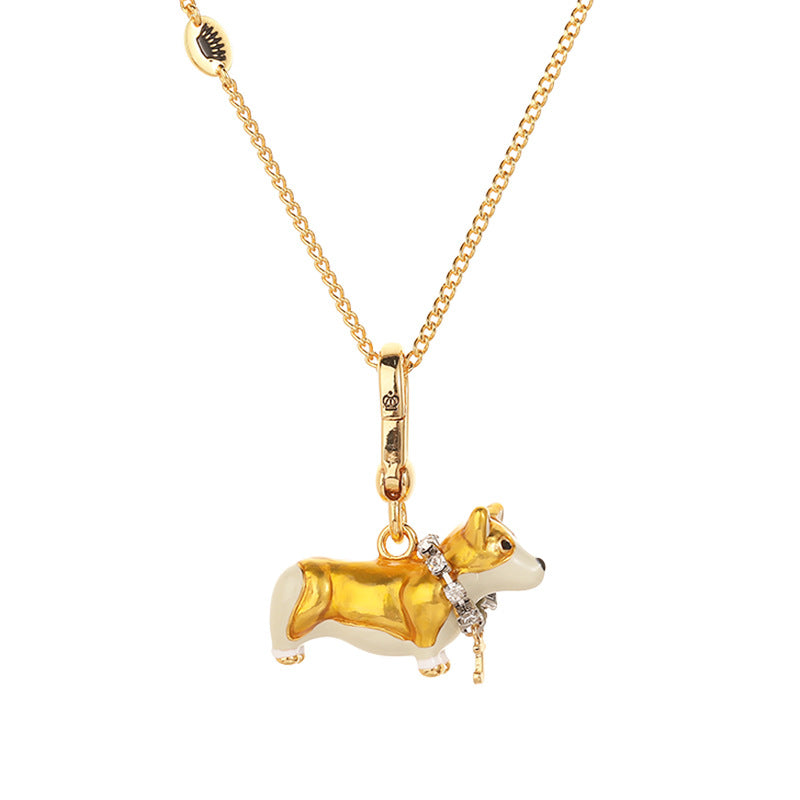 Enamel-Glazed Pendant - Welsh Corgi