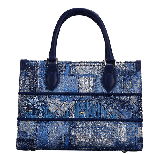 Azure Tapestry Embroidered Tote