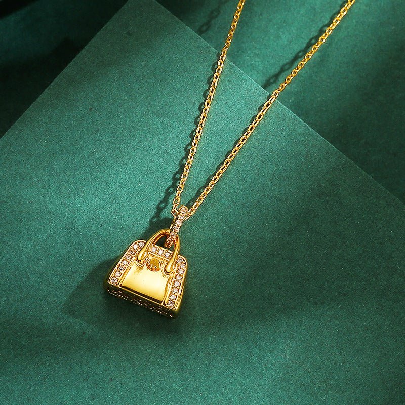 Dainty Handbag Sparkle Necklace