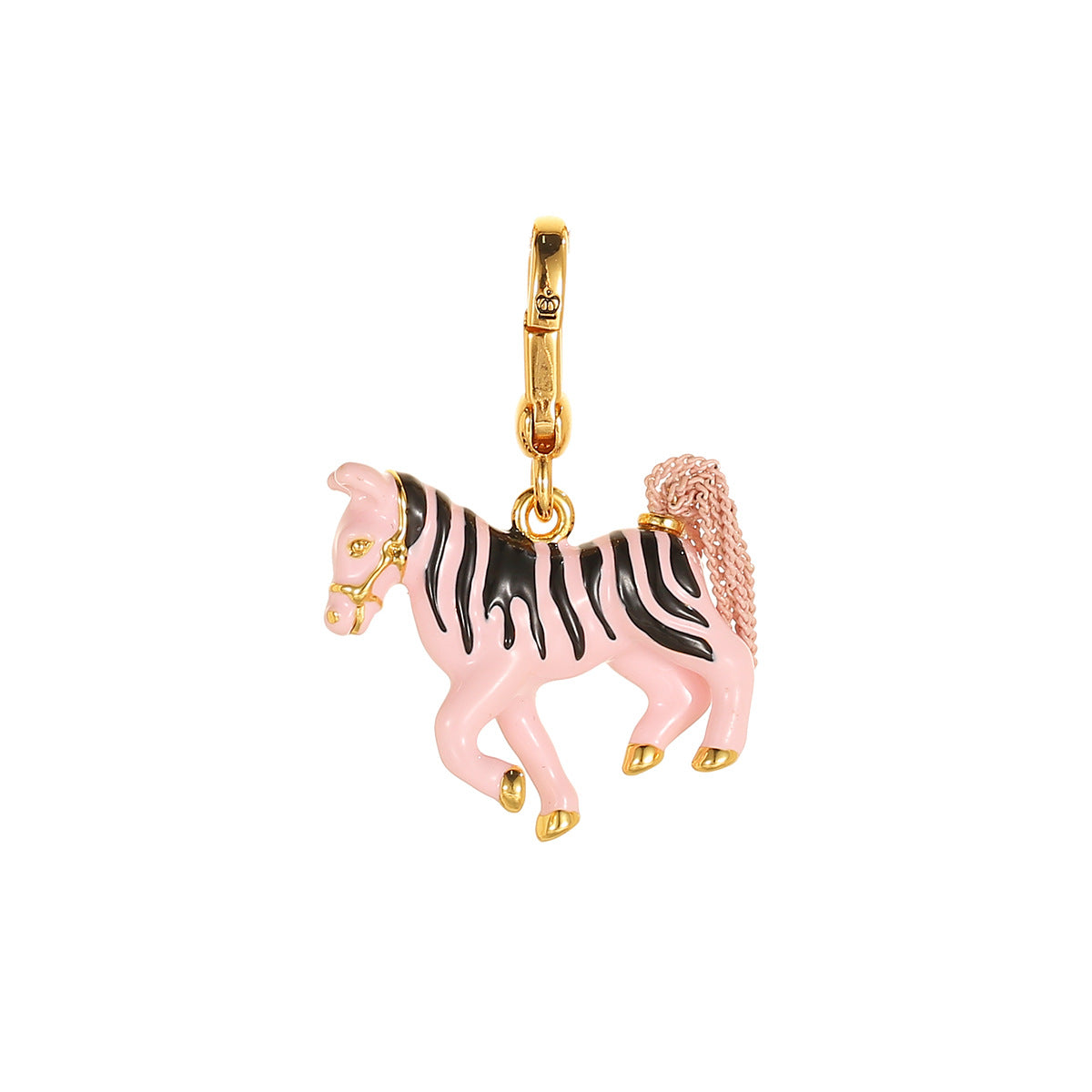 Enamel-Glazed Pendant - Whimsical Zebra