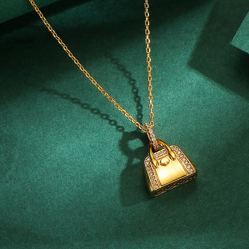 Dainty Handbag Sparkle Necklace