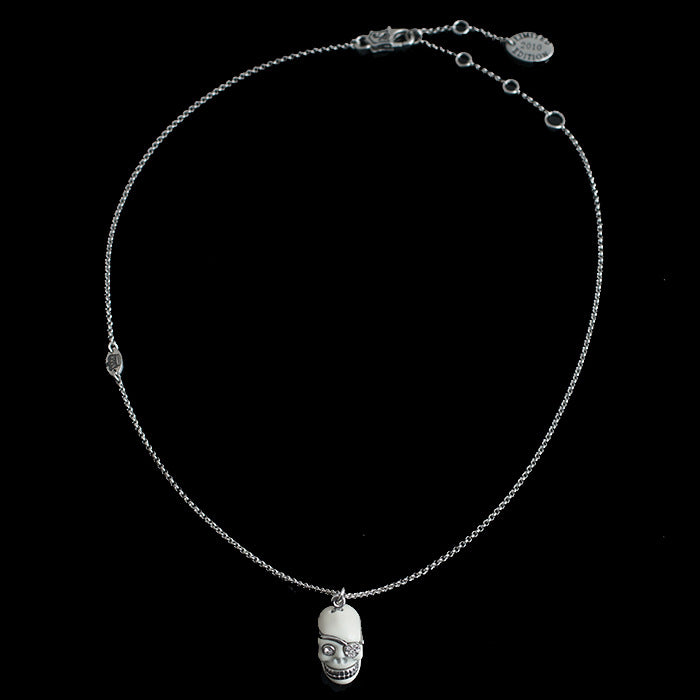 Dapper Skull Eye Patch Necklace