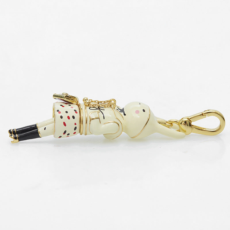 Enamel-Glazed Pendant - Fashionista Bunny