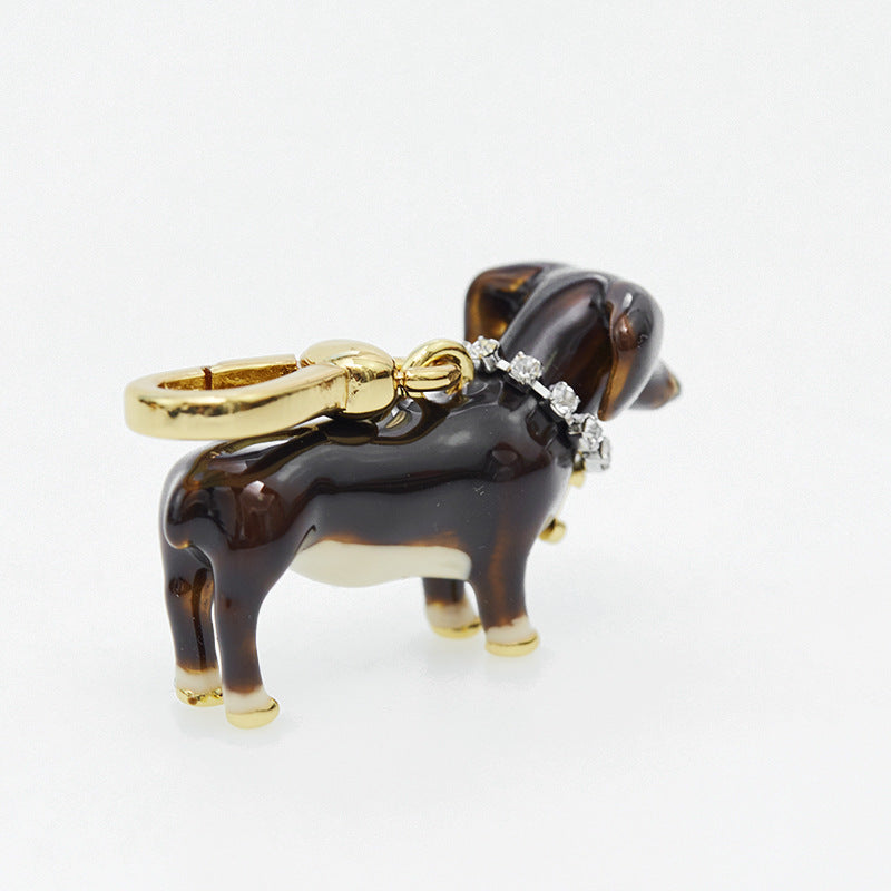 Enamel-Glazed Pendant - Dachshund
