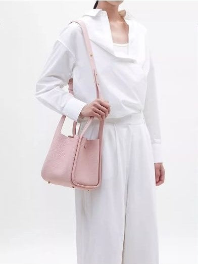 Pebbled Leather Basket