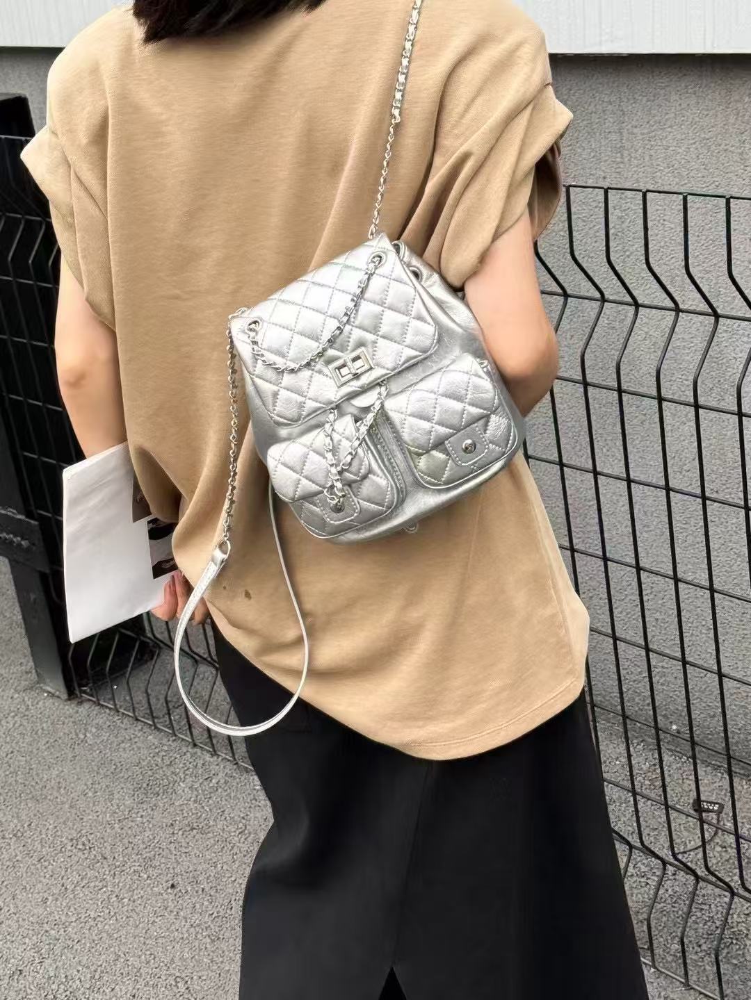 Quilted Flap Mini Backpack