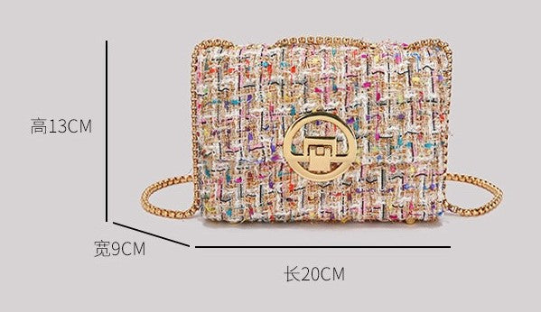 Midnight Tweed Charm Bag