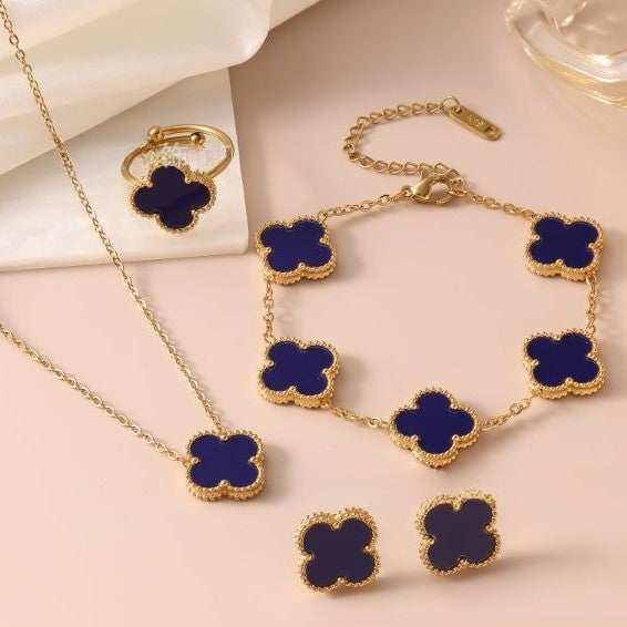 Gold-plated Clover Charm Set