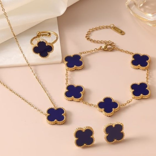 Gold-plated Clover Charm Set
