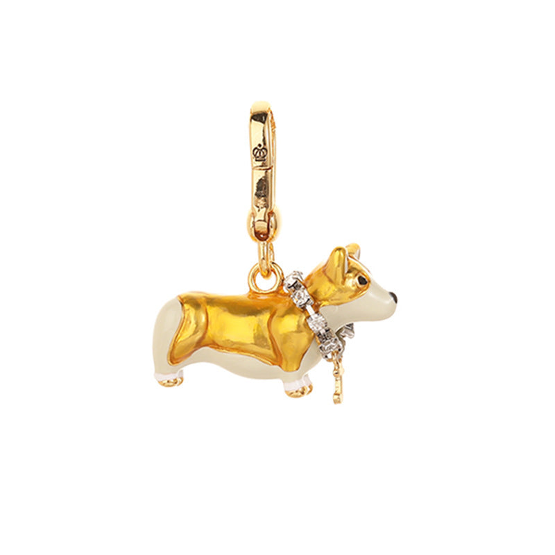 Enamel-Glazed Pendant - Welsh Corgi