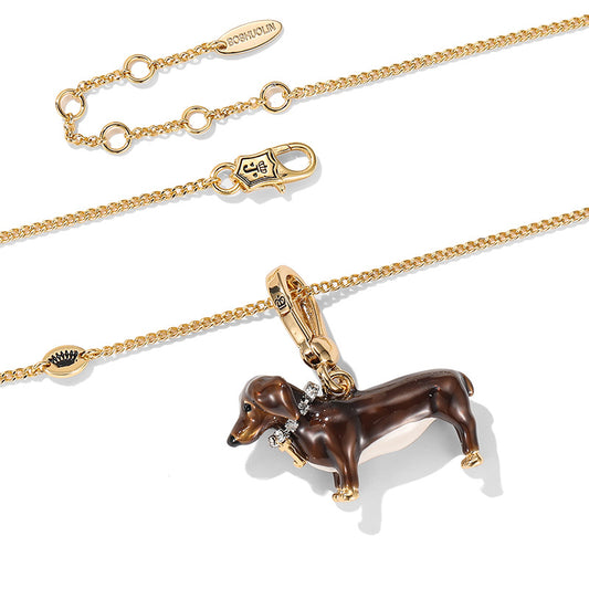Enamel-Glazed Pendant - Dachshund