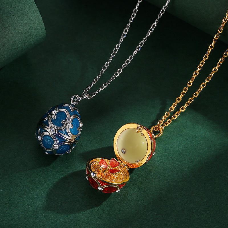 Enamel-Glazed Pendant - Treasure Egg